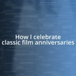 How I celebrate classic film anniversaries