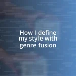 How I define my style with genre fusion