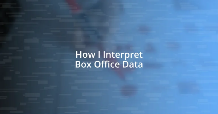 How I Interpret Box Office Data