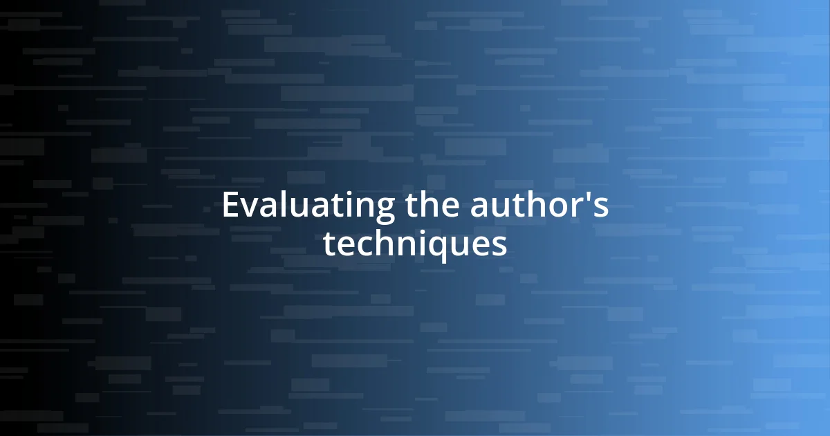 Evaluating the author